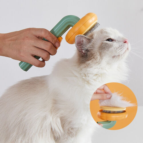 Self-cleaning pet brush